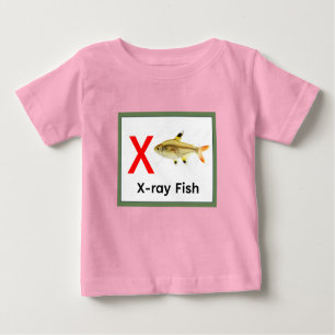 T-shirt Pour Bébé X est pour le poisson à rayons X