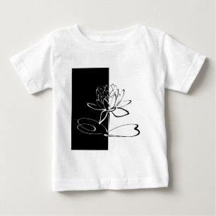 T-shirt Pour Bébé Yin Yang Black Lotus Blossom