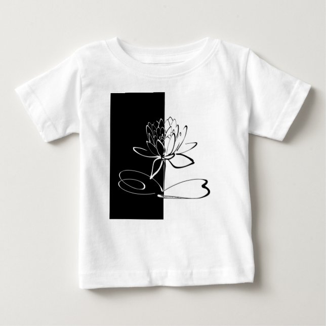 T-shirt Pour Bébé Yin Yang Black Lotus Blossom (Devant)