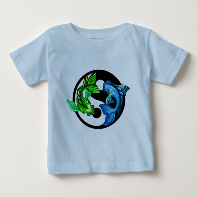 T-shirt Pour Bébé Yin-Yang Koi Design (Devant)