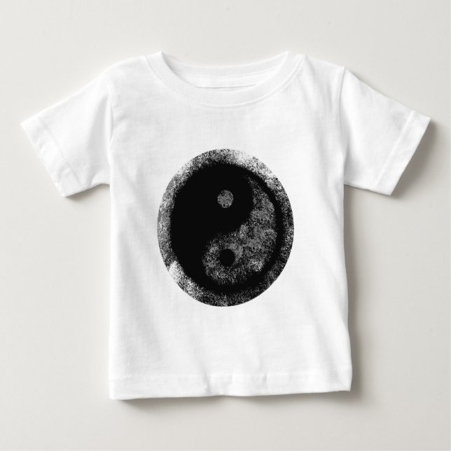 T-shirt Pour Bébé Yin Yang Silver Black Le MUSÉE Zazzle Cadeaux (Devant)
