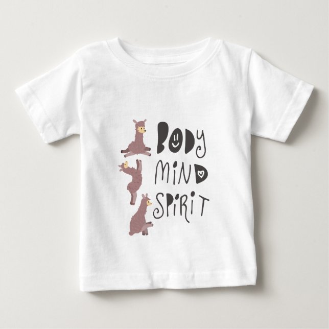 T-shirt Pour Bébé Yoga Llamas (Devant)