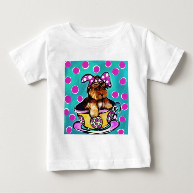 T-shirt Pour Bébé Yorkie Poo Pâques (Devant)