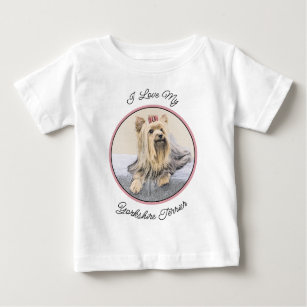 T-shirt Pour Bébé Yorkshire Terrier Peinture - Cute Original Chien A