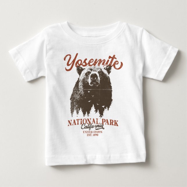 T-shirt Pour Bébé Yosemite Grizzly Bear California National Park (Devant)