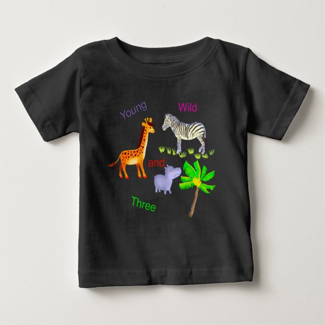 T-shirt Pour Bébé youg wild  and three (Devant)