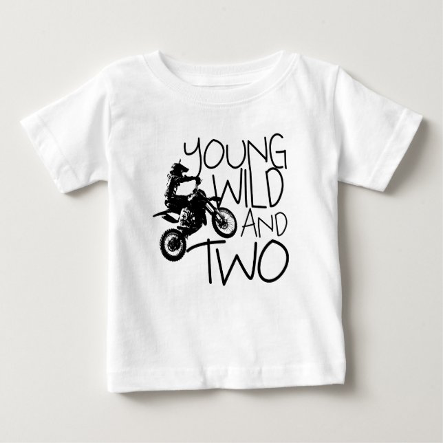 T-shirt Pour Bébé Young Wild and Two Motocross (Devant)