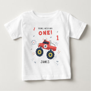 T-shirt Pour Bébé Young Wild Et Une Voiture Monster Pour Enfants 1Er