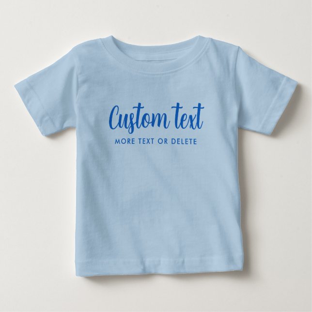 T-shirt Pour Bébé Your Custom Text Photo Script Template Light Blue (Devant)