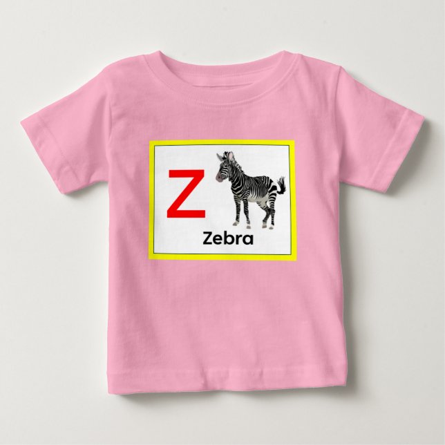 T-shirt Pour Bébé Z est pour Zebra (Devant)