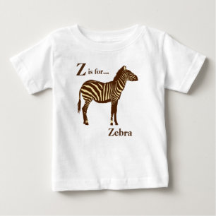 T-shirt Pour Bébé Zèbre - Brun Chocolat et Camel Tan