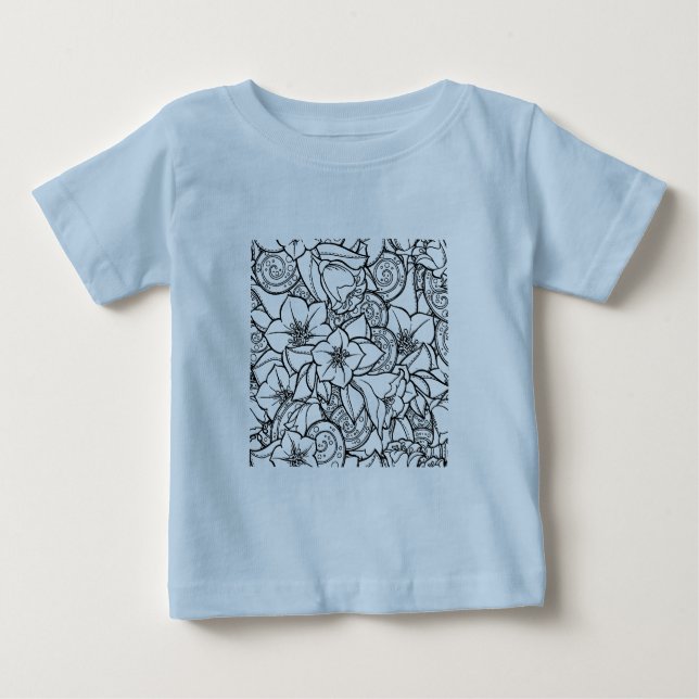 T-shirt Pour Bébé Zendoodle fleuri (Devant)