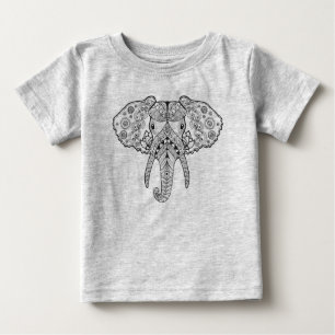 T-shirt Pour Bébé Zentangle a inspiré l'éléphant