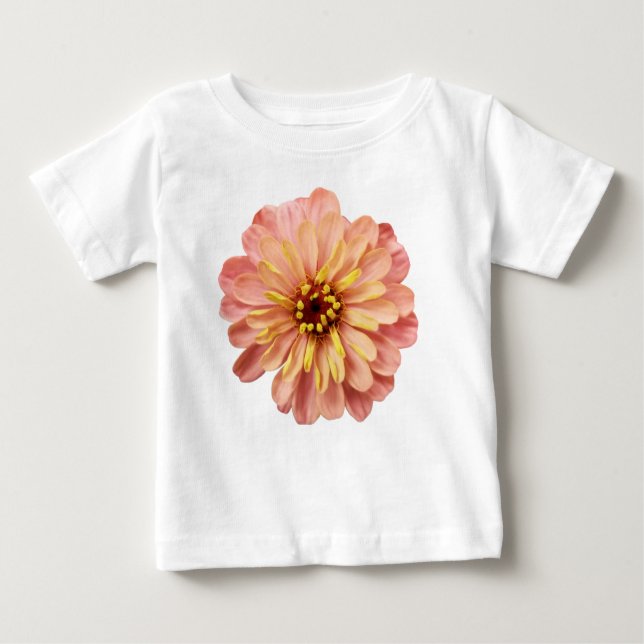 T-shirt Pour Bébé Zinnia Floral Flower Nature Photographie (Devant)