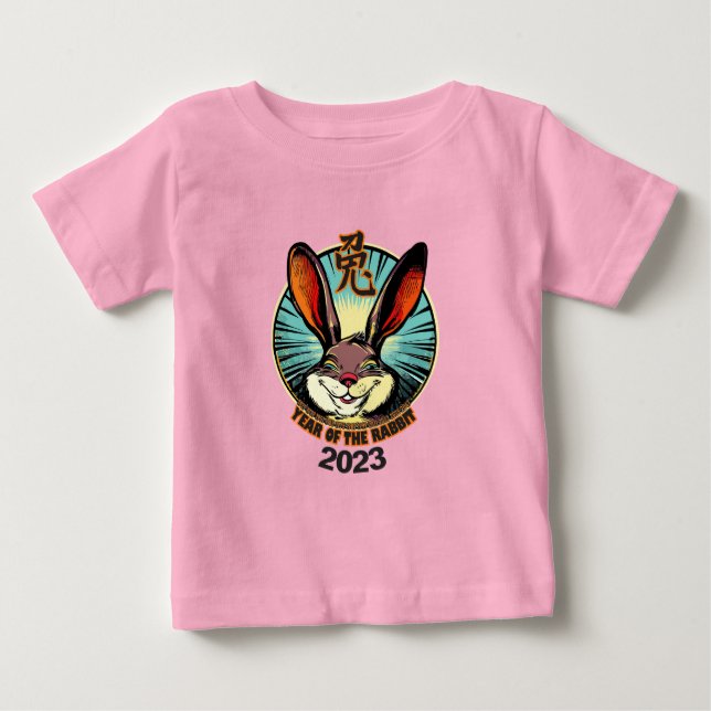 T-shirt Pour Bébé Zodiaque chinois 2023 "Lapin" (Devant)