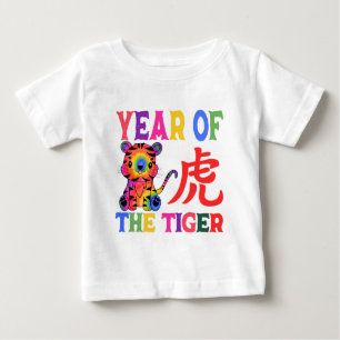 T-shirt Pour Bébé Zodiaque chinois - Année du tigre en arc-en-ciel