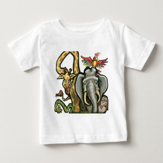 T-shirt Pour Bébé Zoo Animaux (Devant)