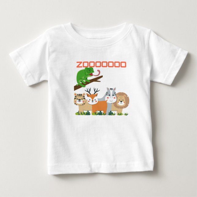 T-shirt Pour Bébé Zoo Animaux Amusants (Devant)