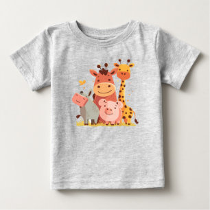 T-shirt Pour Bébé Zoo Crew Cuddles - Parade adorable animal bébé