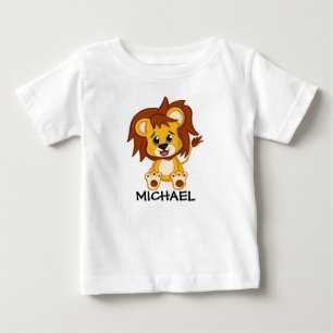 T-shirt Pour Bébé Zoo de Caricature de Cute Lion Jungle Nom Safari