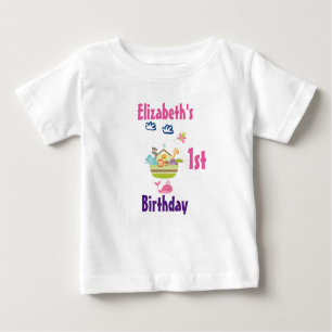 T-shirt Pour Bébé Zoo mignon Arche animal premier anniversaire