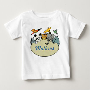 T-shirt Pour Bébé zoo personnalisé animaux de famille