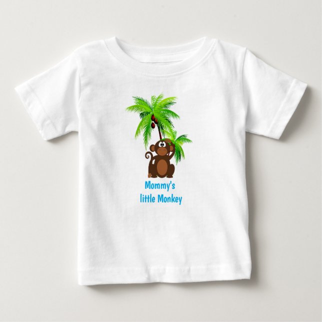T-shirt Pour Bébé Zoo singe et palmier animal (Devant)