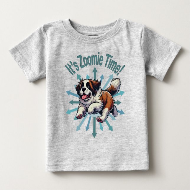 T-shirt Pour Bébé Zoomie Heure Saint Bernard (Devant)