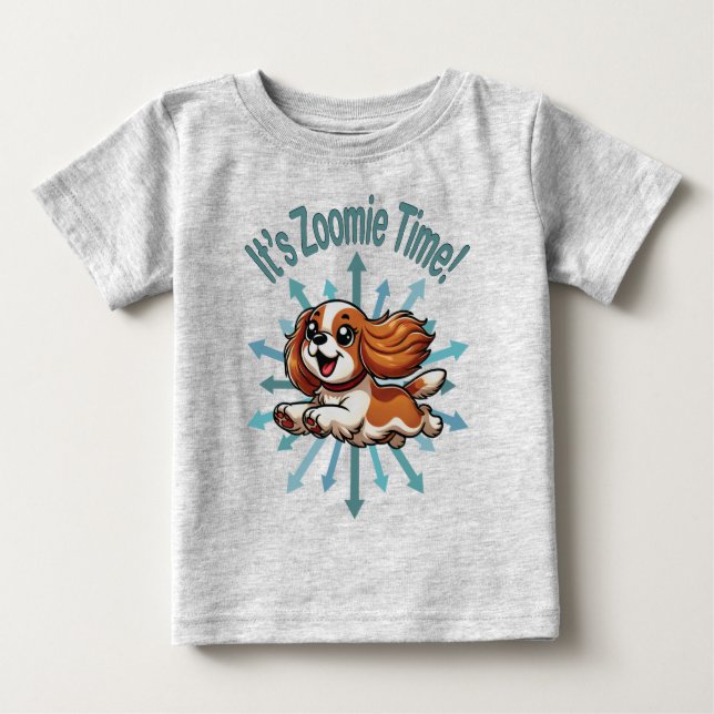 T-shirt Pour Bébé Zoomie Time Cavalier Spaniel (Devant)