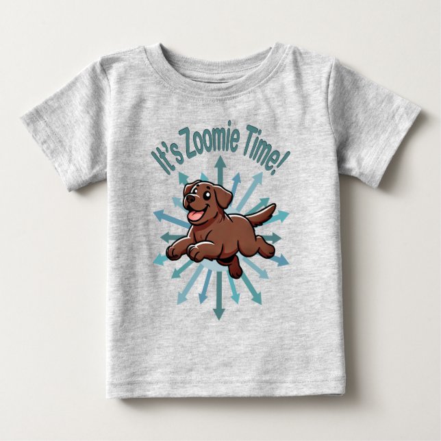 T-shirt Pour Bébé Zoomie Time Chocolate Lab (Devant)