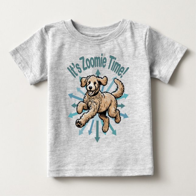 T-shirt Pour Bébé Zoomie Time Golden Doodle (Devant)