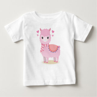 T-shirt pour Bébés Lhama Rose