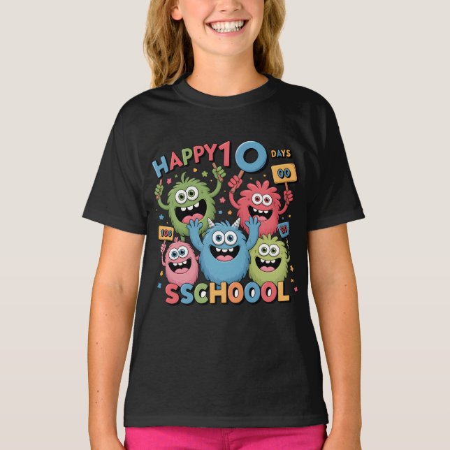 T-Shirt pour célébrer les 100 jours d'école (Devant)