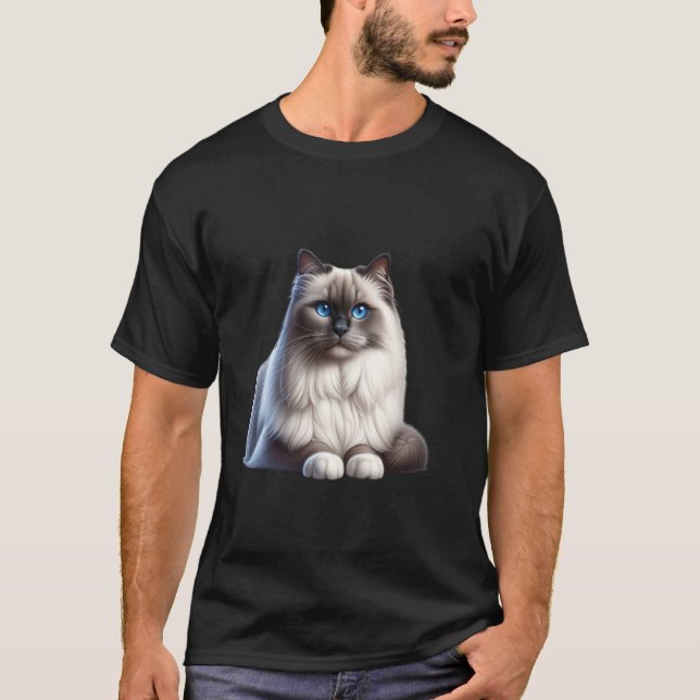 T-shirt pour chat Birman Visage de chat Maman de c (Devant)