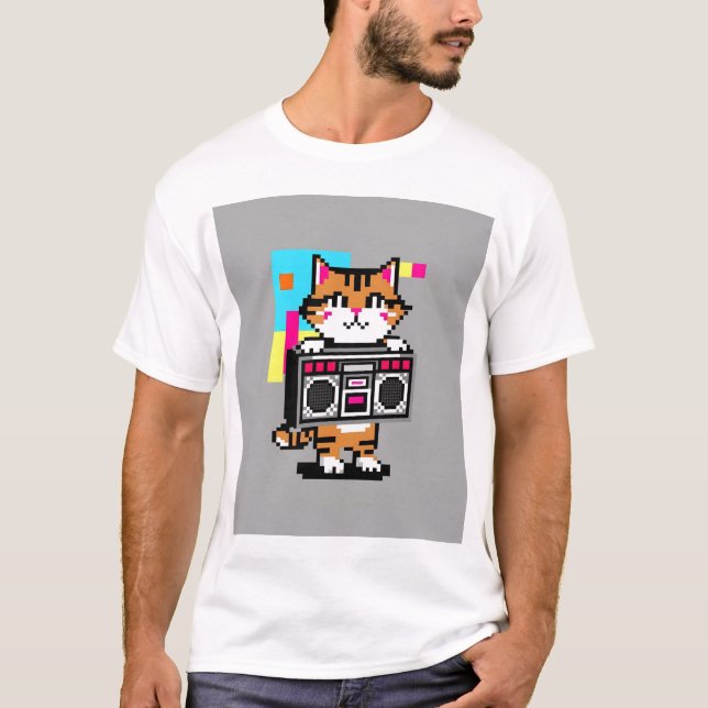 T-Shirt pour chat rétro mignon - Cadeau Cool (Devant)