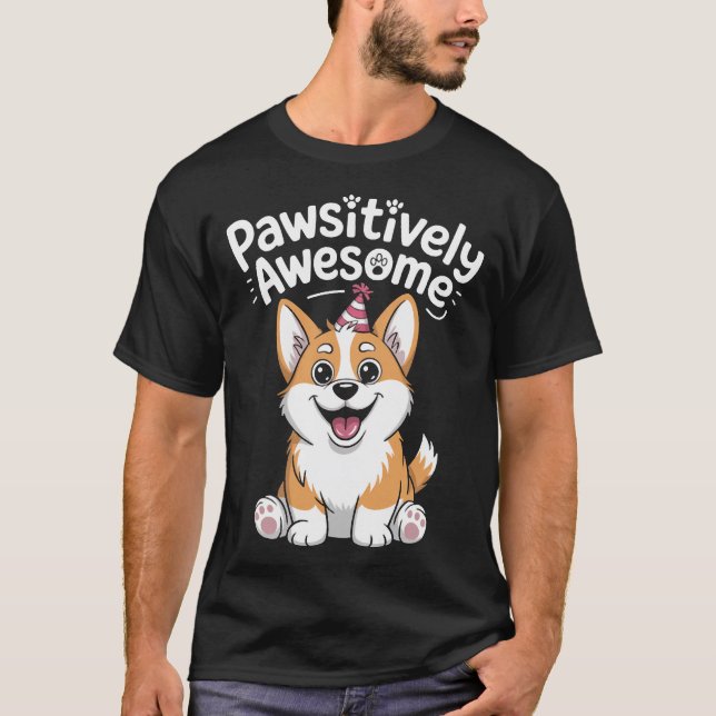 T-shirt pour chien d'anniversaire Corgi absolument (Devant)