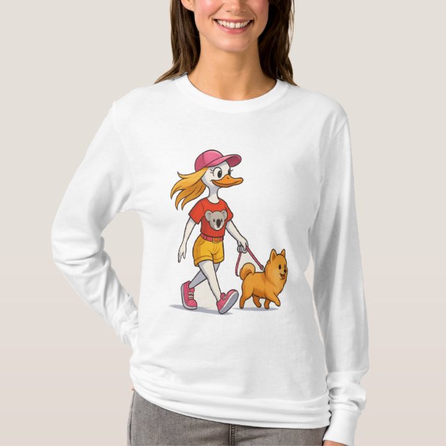 T-Shirt pour chien de promenade - Femme mignonne (Devant)