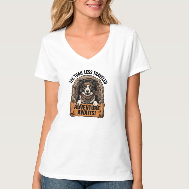T-shirt pour chien de randonnée Adventure Awaits (Devant)