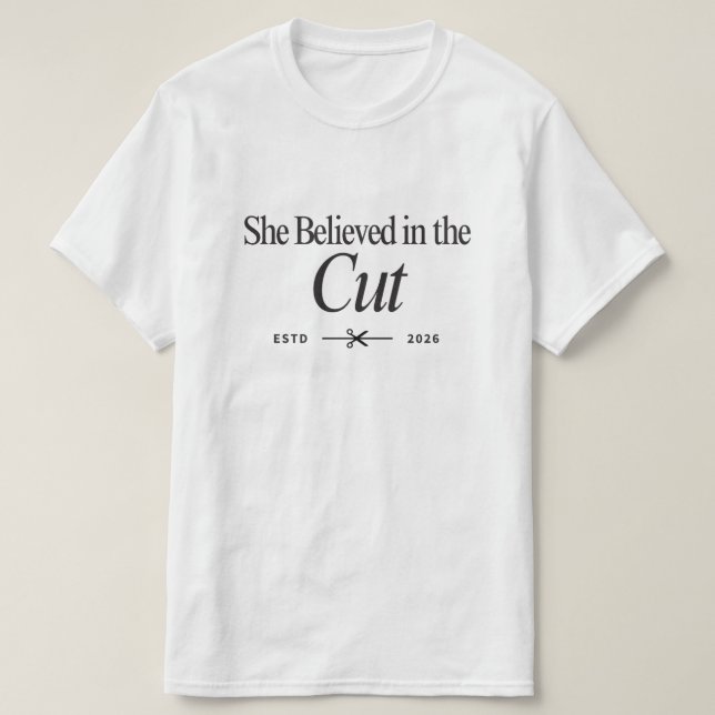 T-shirt pour coiffeurs appréciant la coupe de chev (Design devant)