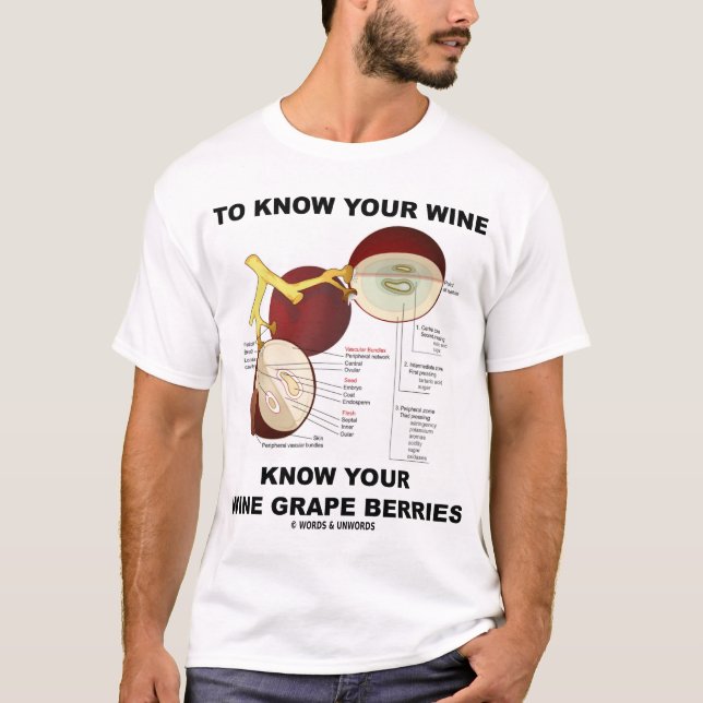 T-shirt Pour connaître votre vin (baies de raisin de cuve) (Devant)