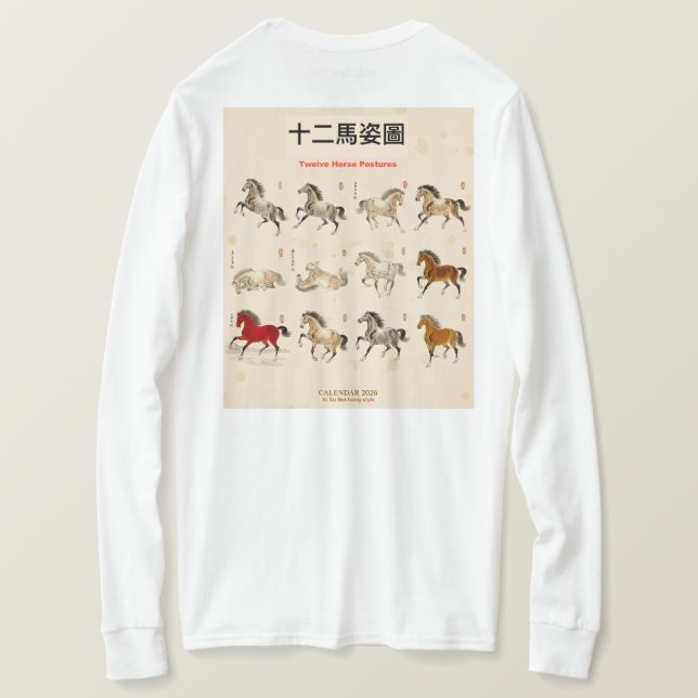 T-shirt pour dame avec une image d'un cheval (Design dos)