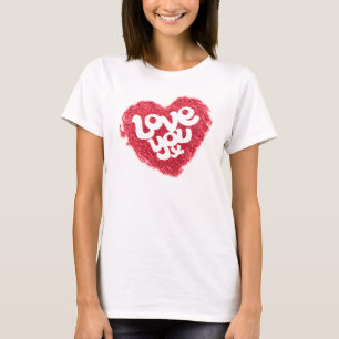 T-shirt pour dames au coeur rouge