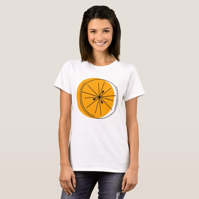 T-shirt pour dames Citrus Orange (Devant entier)