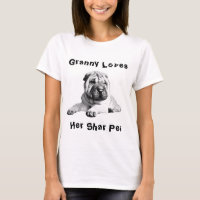 T-Shirt pour dames - Granny aime son Shar Pei
