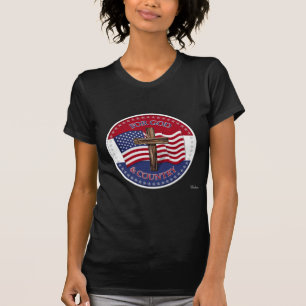 T-shirt Pour Dieu et pays - Croix avec 50 étoiles Drapeau 