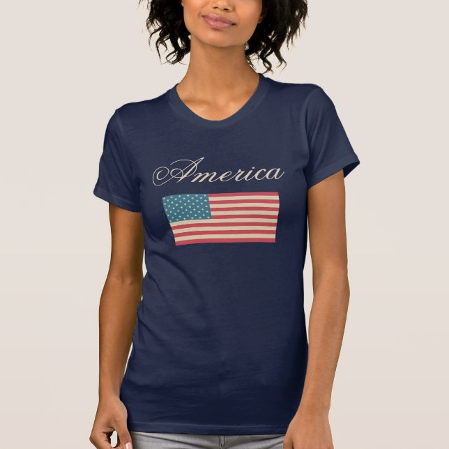 T-shirt pour drapeau américain (Devant)