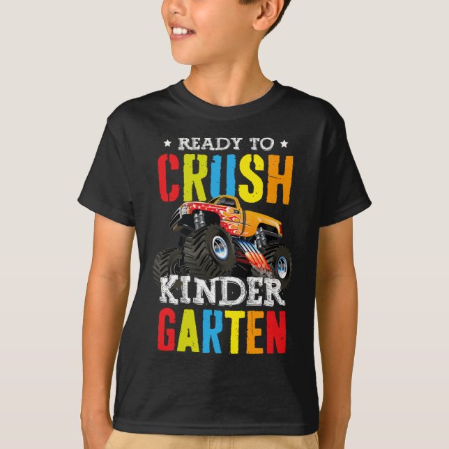T-shirt Pour Écraser Gardergarten Garçon Monster Camion Re (Devant)