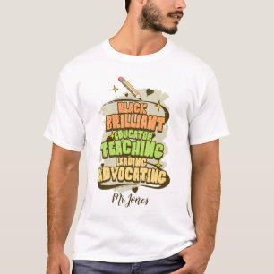 T-shirt pour éducateur noir brillant
