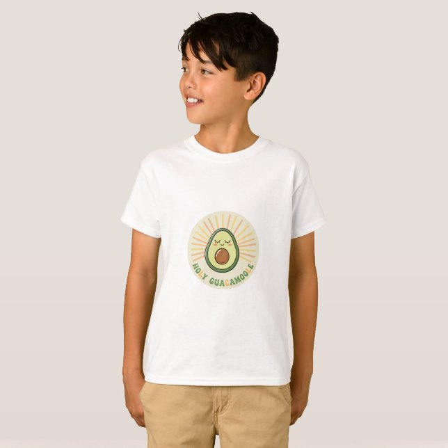 T-shirt pour enfant conçu "Holy Guacamole". (Devant entier)