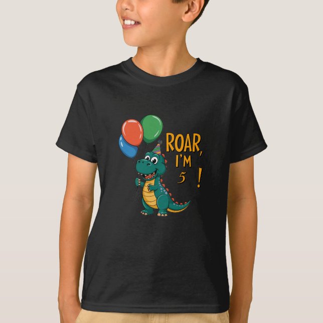 T-shirt pour enfant d'anniversaire Dinosaur (Devant)